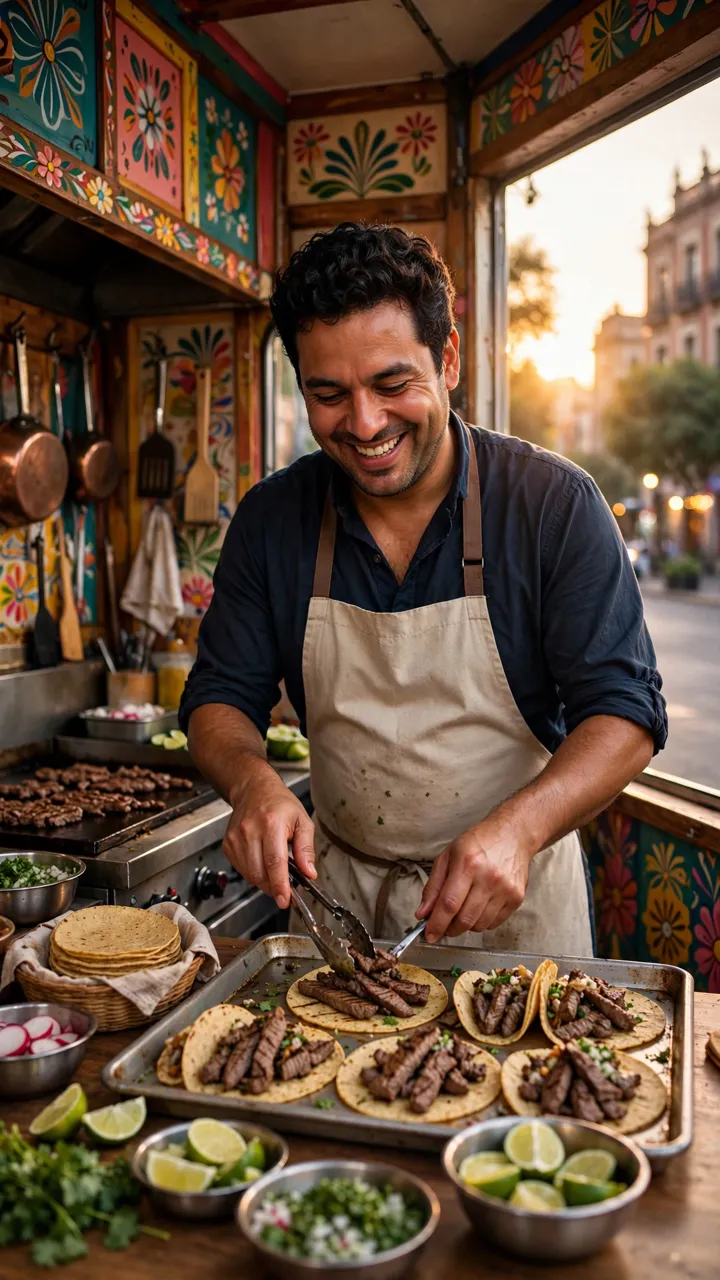 Estilo Realista: un taquero en su food truck